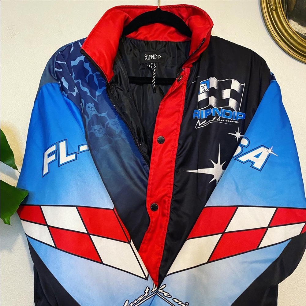 RIPNDIP “NASCAR Nerm” Puffer Bomber Jacket RARE Never Worn Size Small
